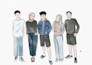 create portrait with simple watercolor illustration style